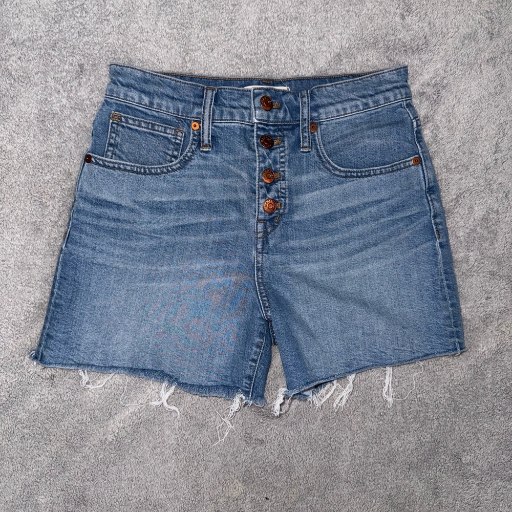 MADEWELL High Rise Raw Hem Shorts Size 25
